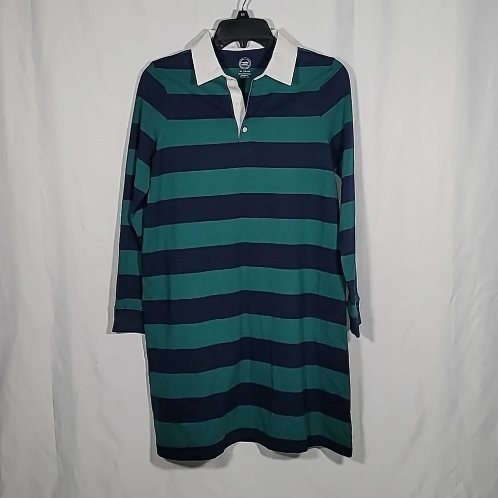 Girls blue and green rugby dress